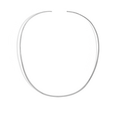 Fine Italian Jewellery, silver jewellery, hypoallergenic, tarnish free, Full view of silver chocker on a white background